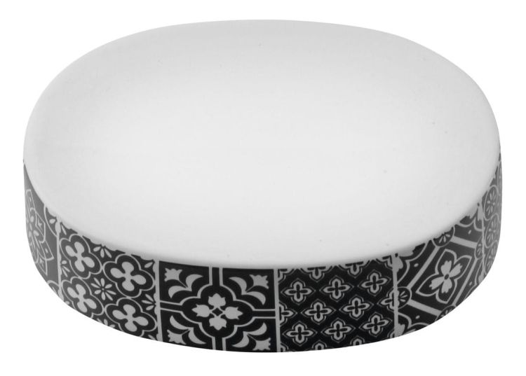 PATCHWORK zestaw akcesoriów łazienkowych, ceramiczny/czarny