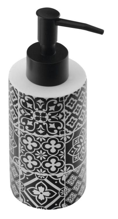PATCHWORK zestaw akcesoriów łazienkowych, ceramiczny/czarny