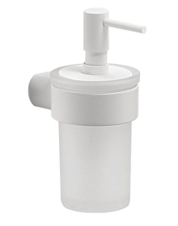 Przejdź do produktu PIRENEI wiszący dozownik mydła 110 ml, szkło mleczne, biały mat