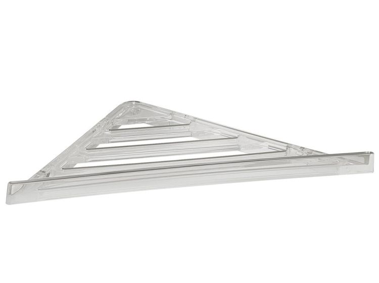 Narożna półka do kabiny prysznicowej, 230x30x230 mm ABS/przezroczysty