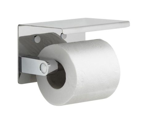 Przejdź do produktu Wieszak na papier toaletowy z półką, chrom