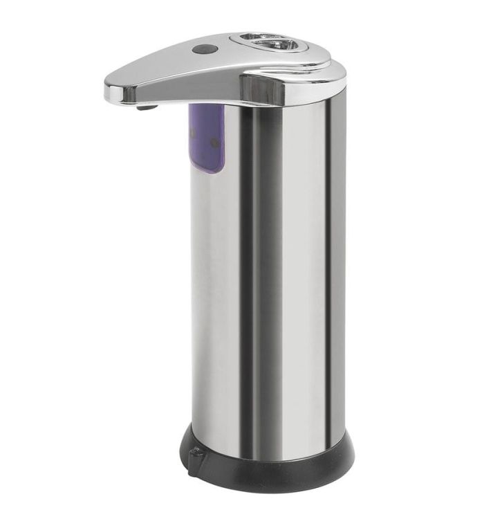 Bezdotykowy dozownik mydła, 240 ml, 74x184x113mm, stal nierdzewna