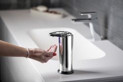 Bezdotykowy dozownik mydła, 240 ml, 74x184x113mm, stal nierdzewna
