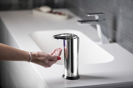 Przejdź do produktu Bezdotykowy dozownik mydła, 240 ml, 74x184x113mm, stal nierdzewna