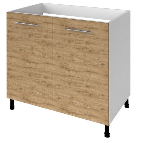 Przejdź do produktu TERNO szafka pod zlewozmywak, 2 drzwiczki, 80x72x52 cm, dąb emporio