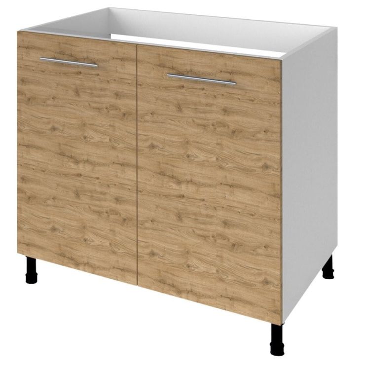 TERNO szafka pod zlewozmywak, 2x drzwi, 80x72x52 cm, dąb emporio