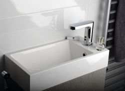 Czujnikowa bateria umywalkowa, niska, 6V DC(4xAA), chrom