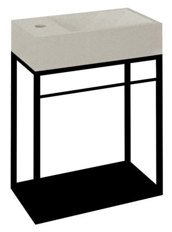 Przejdź do produktu CREST wspornik pod umywalkę z półką 39,5x45x21,7cm, czarny mat