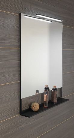 Przejdź do produktu ERUPTA lustro z półką i LED oświetleniem 80x95x12cm, czarny mat