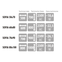 Lustro owalne z oświetleniem LED MCJ Sofia - inne dostępne wymiary
