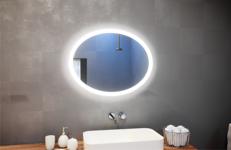Lustro owalne 50x70 cm z oświetleniem LED MCJ Sofia