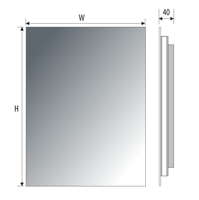 Lustro prostokątne 80x60 cm z oświetleniem LED MCJ Sonia