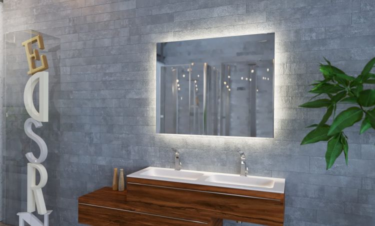 Lustro prostokątne 80x60 cm z oświetleniem LED MCJ Sonia