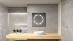 Lustro kwadratowe 80x80 cm z oświetleniem LED MCJ Tondo