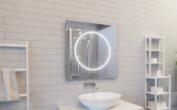 Lustro kwadratowe 80x80 cm z oświetleniem LED MCJ Tondo