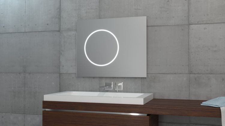 Lustro prostokątne 100x80 cm z oświetleniem LED MCJ Tondo