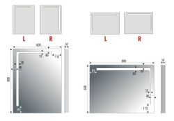 Lustro prostokątne 60x80 cm ze stalową ramą i oświetleniem LED MCJ Vario