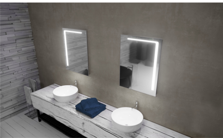 Przejdź do produktu Lustro prostokątne 60x80 cm ze stalową ramą i oświetleniem LED MCJ Vario