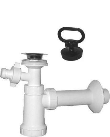 Przejdź do produktu Syfon umyw., nierdz. sitko 5/4', odpł. 40mm, przyłącze do pralki, korek, plastik