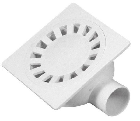 Przejdź do produktu Kratka odpływowa 149x149, odpływ 50mm, biała