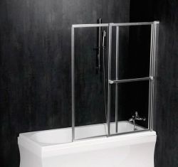 OLBIA parawan wannowy pneumatyczny 1230mm, profil pol. aluminium, szkło czyste