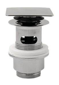 Korek kwadratowy do umywalek z przelewem Click Clack, V 32-52mm, chrom