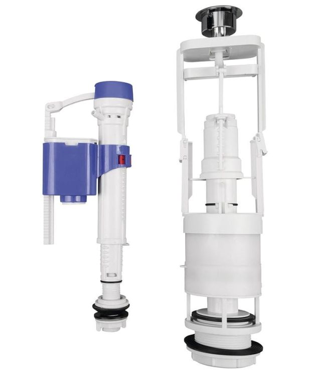 Mechanizm spłukujący z podwójnym przyciskiem, 1/2 ',chrom,