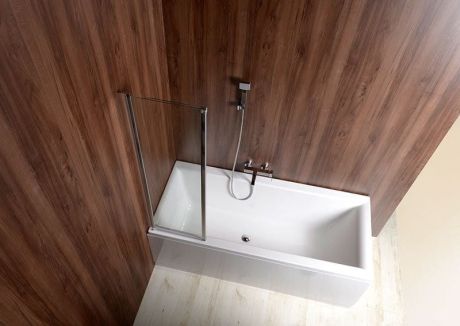 Przejdź do produktu WILA parawan wannowy 900x1400mm, składany, chrom, szkło czyste