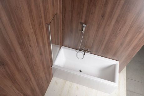 Przejdź do produktu VILMA parawan wannowy 600x1400mm, chrom, szkło czyste