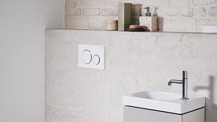 GEBERIT SIGMA20 Podwójny przycisk toaletowy, biały/chrom połysk