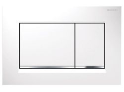 GEBERIT SIGMA30 Podwójny przycisk do spłuczki, biały/chrom połysk