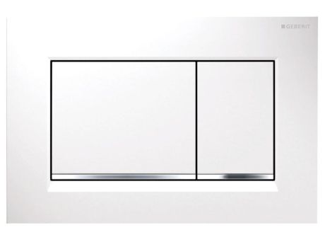 Przejdź do produktu GEBERIT SIGMA30 przycisk spłukujący, biały połysk/chrom