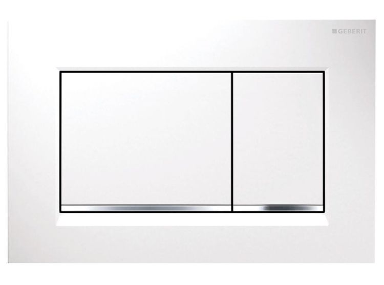 GEBERIT SIGMA30 Podwójny przycisk do spłuczki, biały/chrom połysk