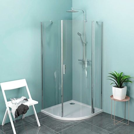 Przejdź do produktu ZOOM kabina prysznicowa półokrągła 900x900mm, szkło czyste, prawa