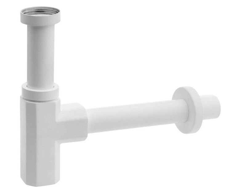 SPY syfon umywalkowy 1'1/4, odpływ 32 mm, biała matowy