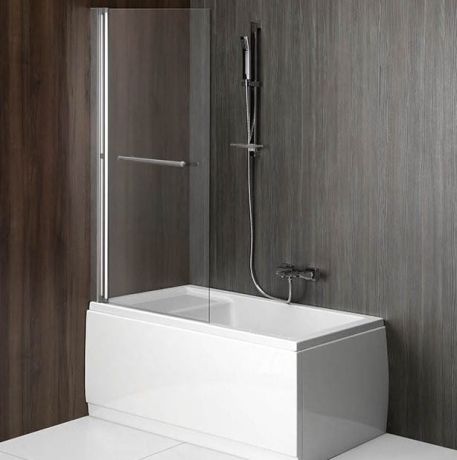 Przejdź do produktu RIONI parawan wannowy podnoszony pneumatycznie, szer. 710mm, srebrny, szkło czyste
