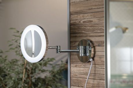 Przejdź do produktu Lusterko kosmetyczne z oświetleniem LED, zawieszane, okrągłe, chrom