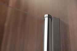 VILMA parawan wannowy 60x140cm, chrom, prawa, szkło brick
