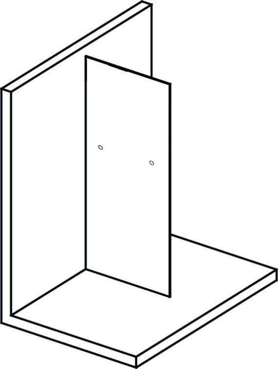 MODULAR SHOWER jednoczęściowa ścianka do montażu do ściany, 1000 mm z otworami na wieszak na ręczniki