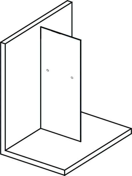 MODULAR SHOWER jednoczęściowa ścianka do montażu do ściany, 900 mm, z otworami na wieszak na ręczniki