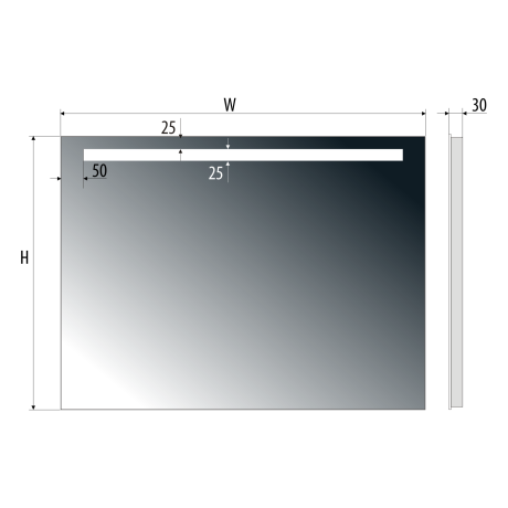 Przejdź do produktu Lustro prostokątne 100x80 cm ze stalową ramą i oświetleniem LED i półką MCJ Easy 01