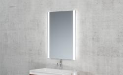 Lustro prostokątne 60x80 cm ze stalową ramą i oświetleniem LED i półką MCJ Easy 03.1