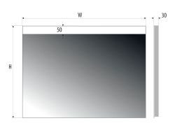 Lustro kwadratowe 80x80 cm ze stalową ramą i oświetleniem LED i półką MCJ Easy 04