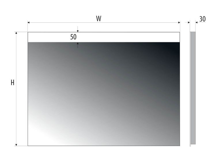 Lustro kwadratowe 80x80 cm ze stalową ramą i oświetleniem LED i półką MCJ Easy 04