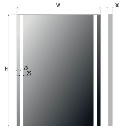 Lustro prostokątne 60x80 cm ze stalową ramą i oświetleniem LED i półką MCJ Easy 05