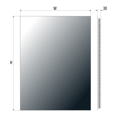 Przejdź do produktu Lustro prostokątne 60x80 cm ze stalową ramą i oświetleniem LED i półką MCJ Easy 06