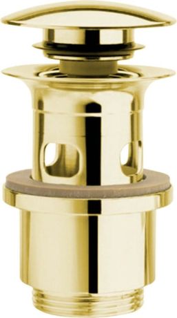Przejdź do produktu Korek umywalkowy 5/4“, klik-klak, duży grzybek, wys. 40-64mm, cichy, złoto