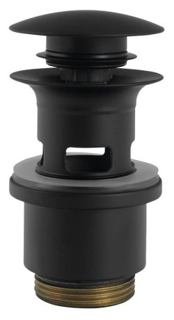 Przejdź do produktu Korek do umywalek z przelewem Click Clack, V 40-64mm, cichy, czarny matowy