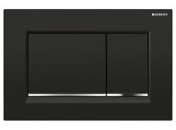 GEBERIT SIGMA30 Podwójny przycisk toaletowy, czarny/chrom połysk/czarny, plastik
