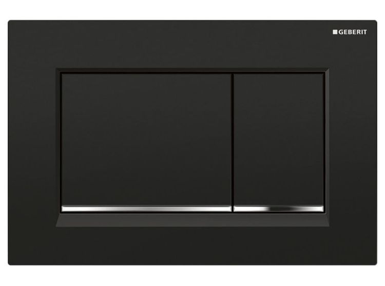 GEBERIT SIGMA30 Podwójny przycisk toaletowy, czarny/chrom połysk/czarny, plastik